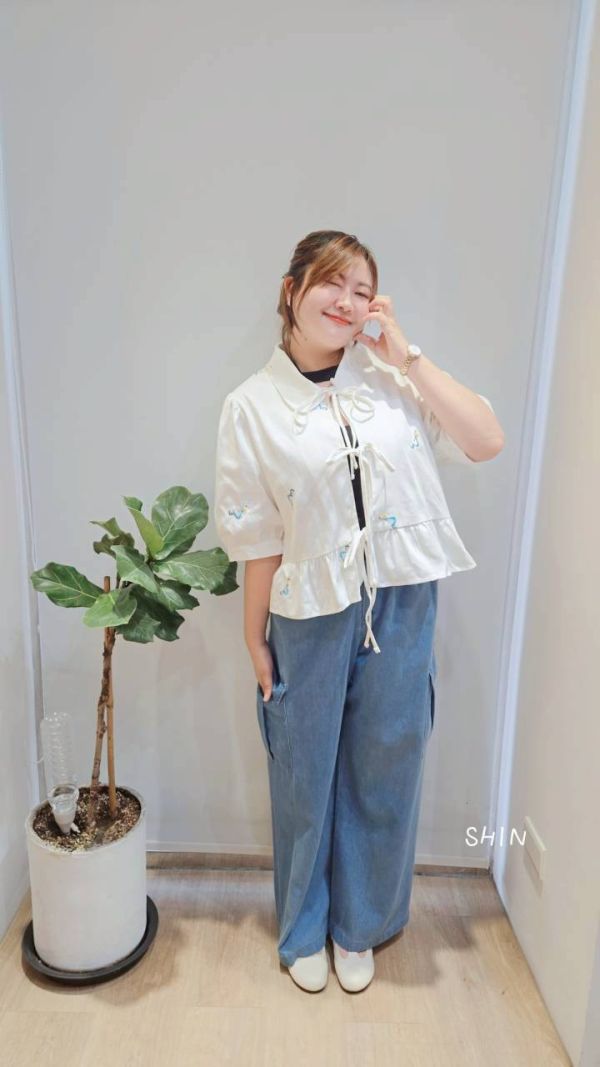 芭蕾女孩可愛圖綁帶外套 