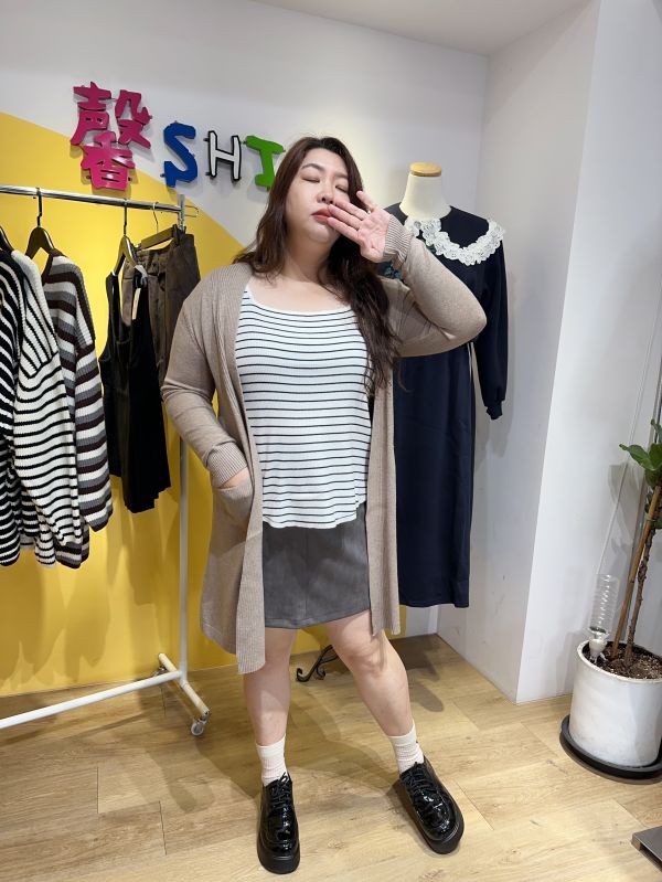 簡約長版針織罩衫(卡其/軍綠/黑/杏/灰) 