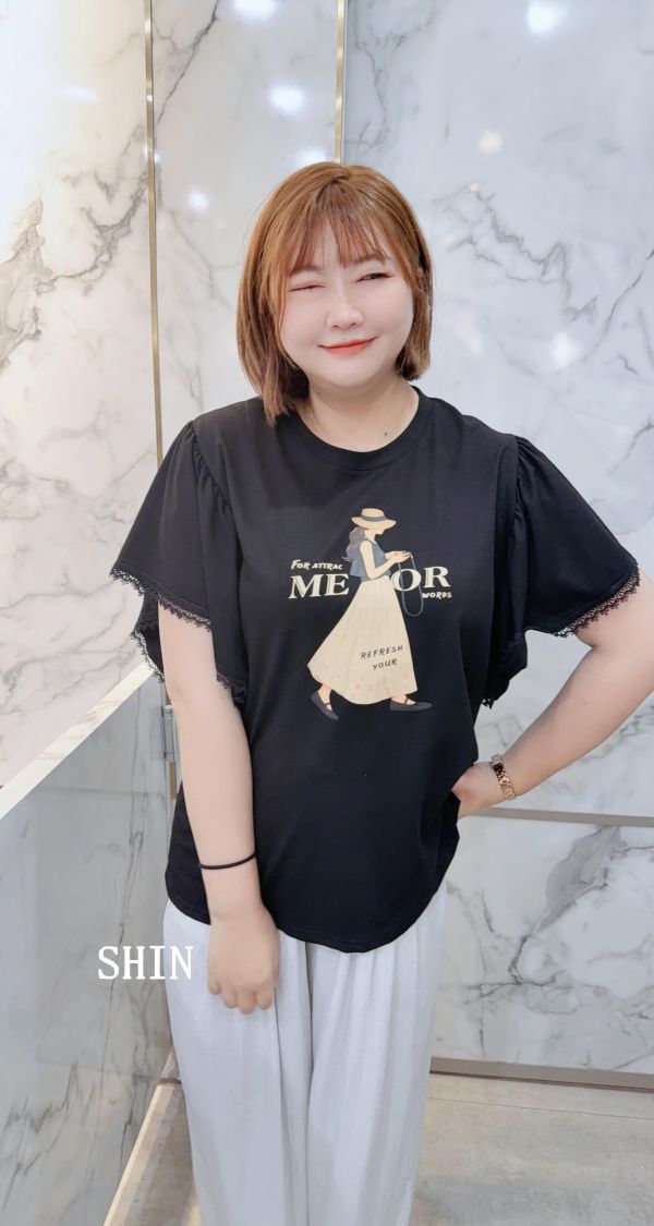 氣質女漂亮袖涼感T(黑/灰) 