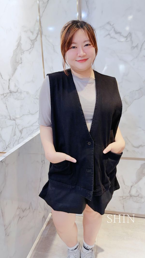 小帥帥口袋牛仔背心(藍/黑) 