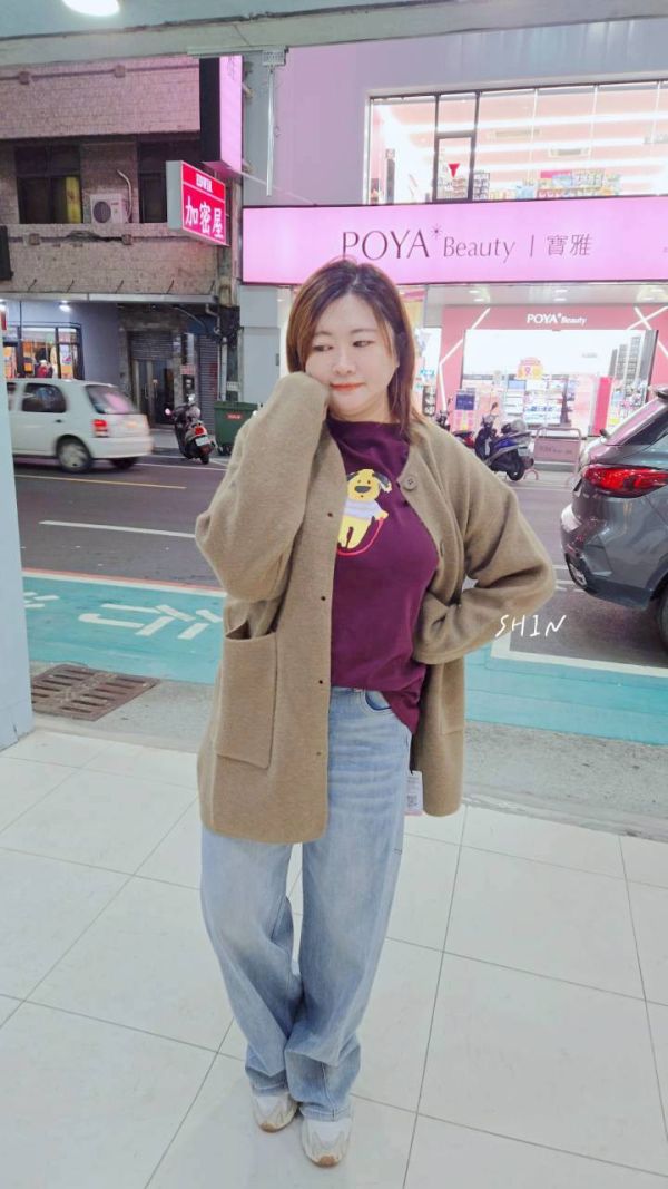 綿羊絨大口袋排釦罩衫(杏/綠/黑) 