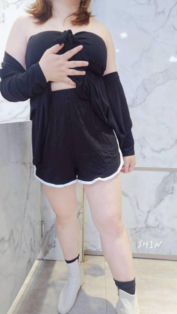 滾白邊運動短褲(黑/深藍/奶茶) 