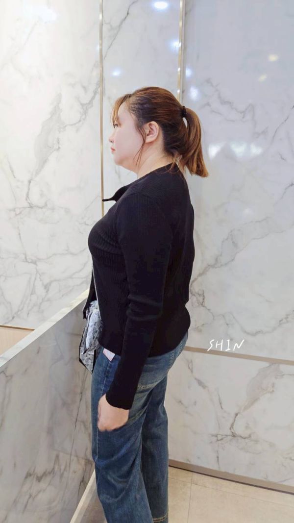 雙開拉鍊圓領針織衣(黑/白) 