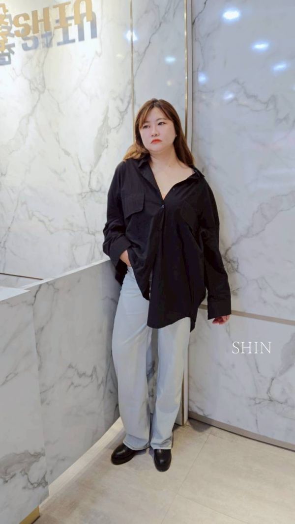 雙大口袋排釦襯衫（黑/卡其/白） 