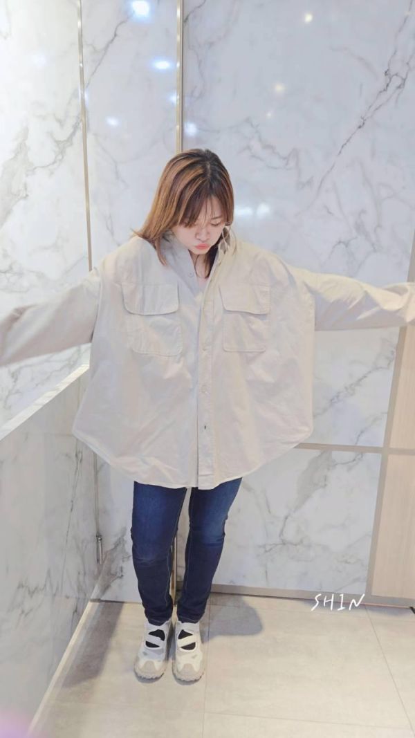 帥妹韓版中性口袋大襯衫 