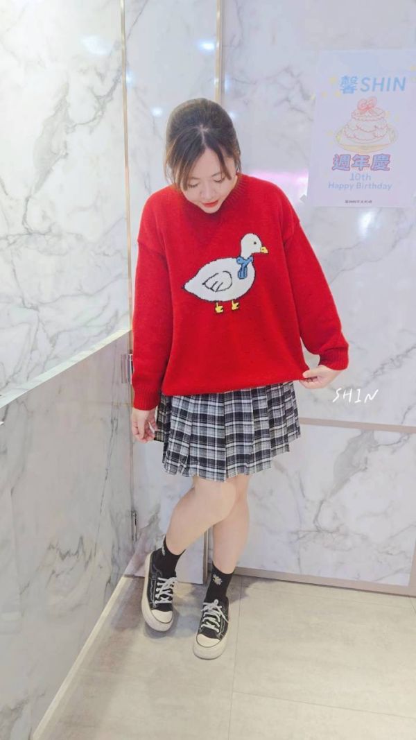 小鴨毛衣(藍/黃/粉紅/紅) 