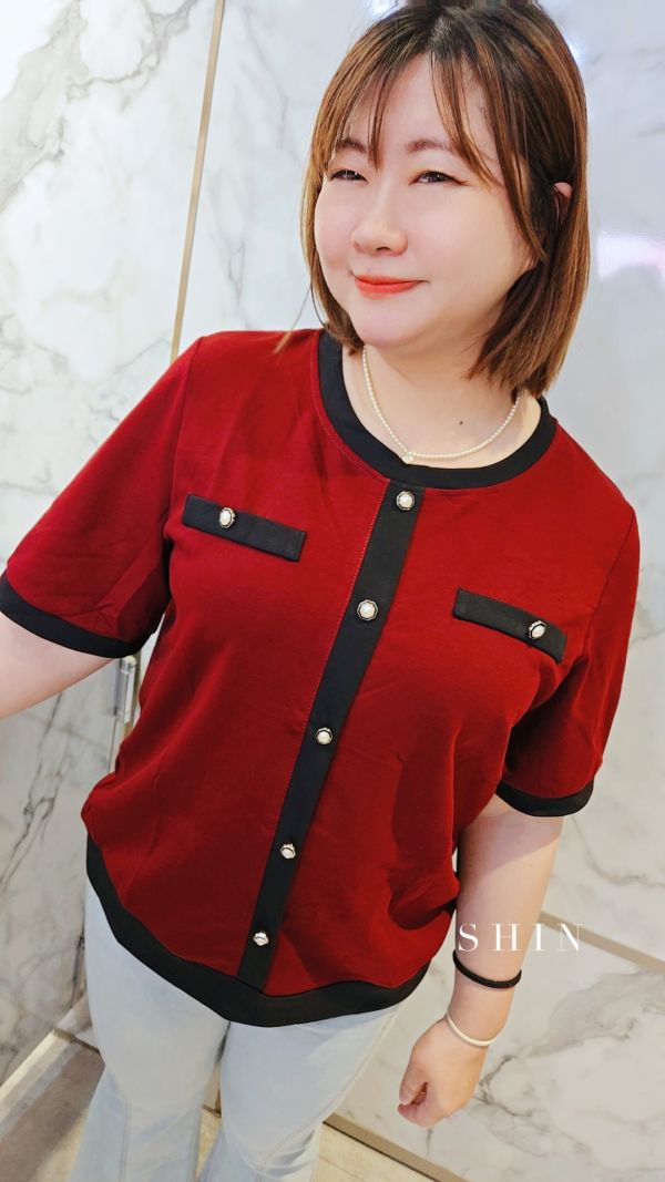 小香風氣質上衣(紫/灰/紅) 