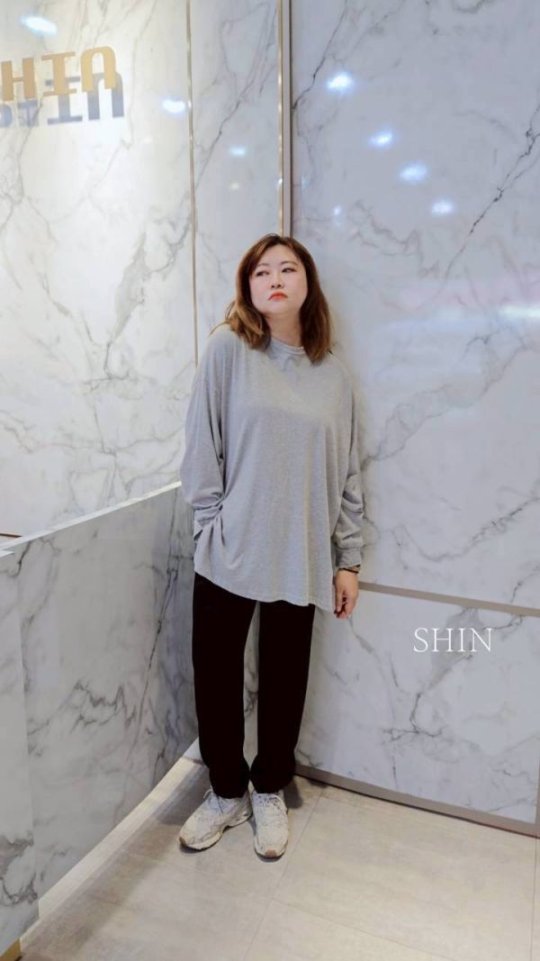 空氣棉束腳休閒褲(黑/灰) 