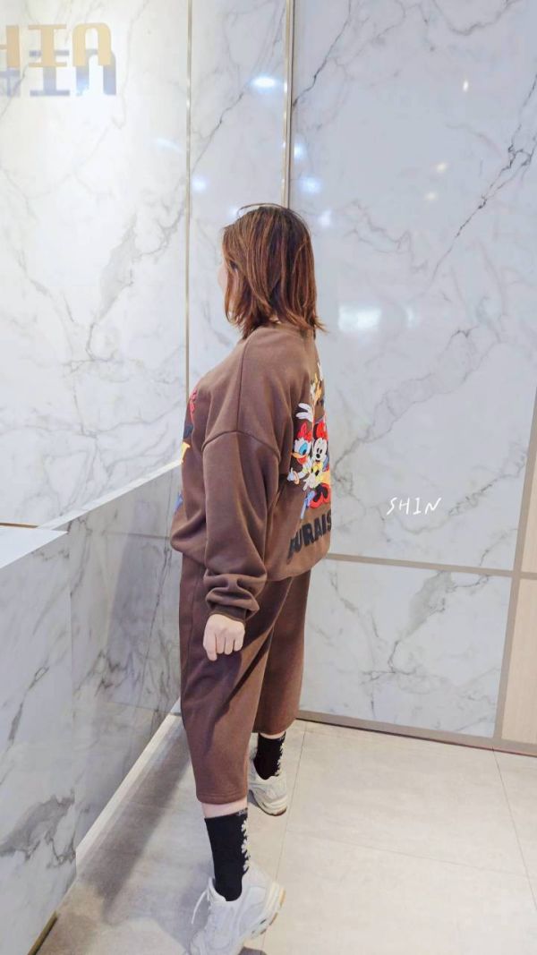 韓版米奇兩穿磨毛套裝 