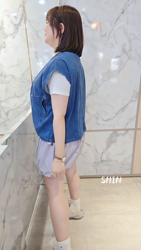 抽繩牛仔背心(深牛仔/淺牛仔) 