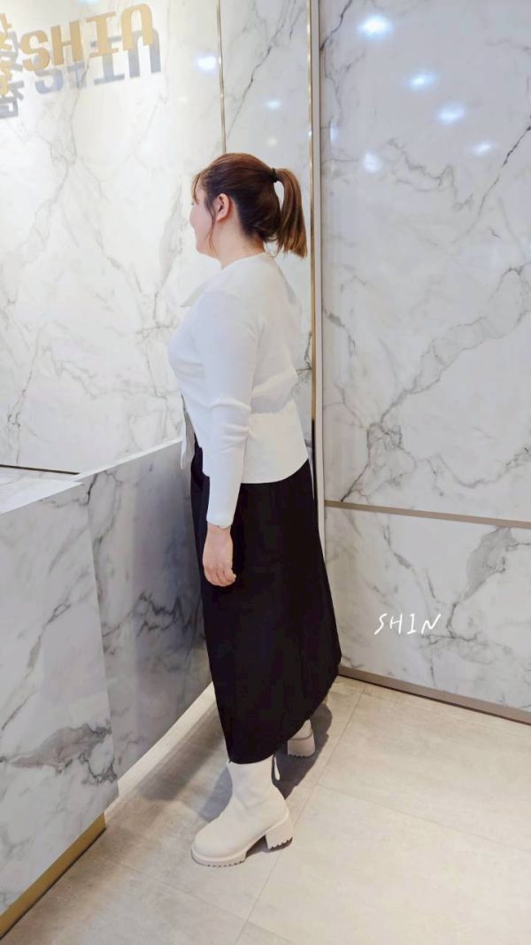 雙開拉鍊圓領針織衣(黑/白) 