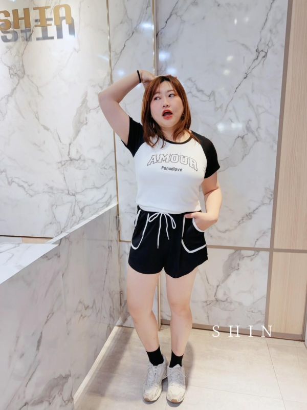 當阿妹妹Amour運動套裝(黑/酒紅) 