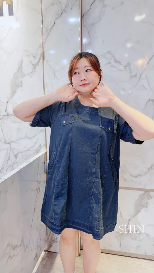 高級復古牛仔長版上衣 