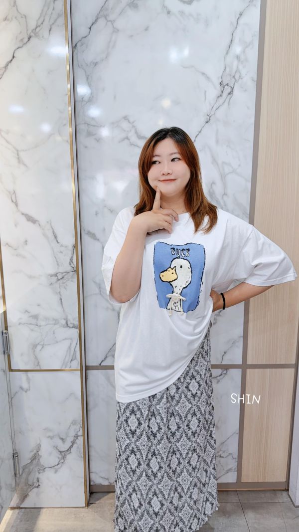 大頭鴨T(杏/白) 