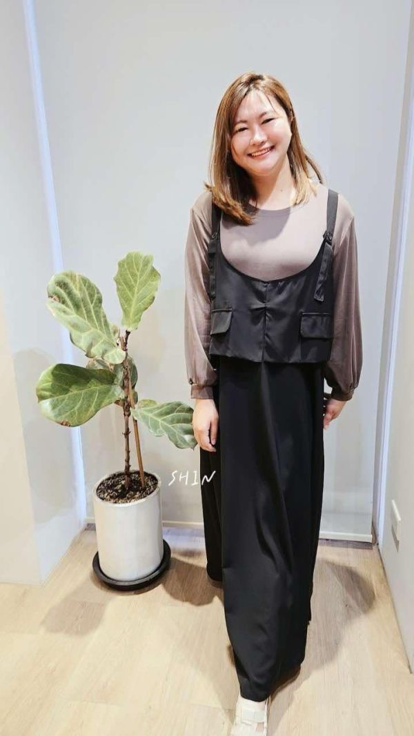 假兩件洋裝(黑) 