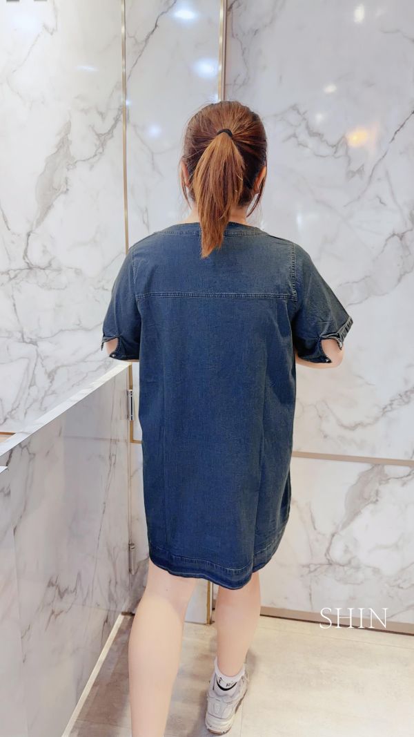 高級復古牛仔長版上衣 