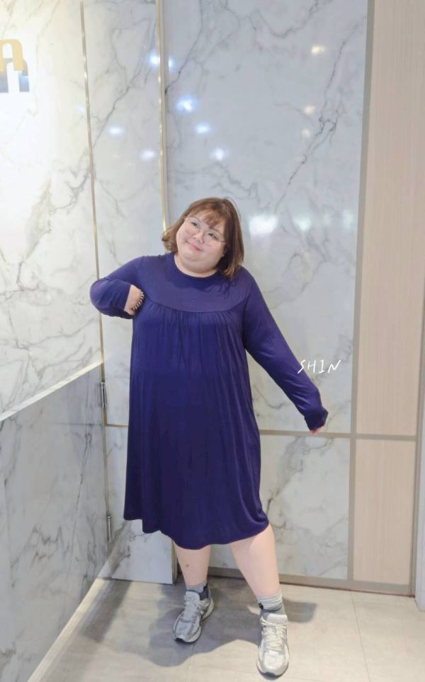 長袖莫代爾睡衣(黑/藍) 