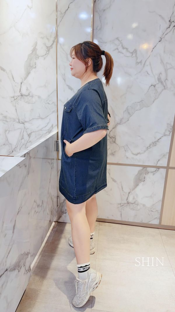 高級復古牛仔長版上衣 