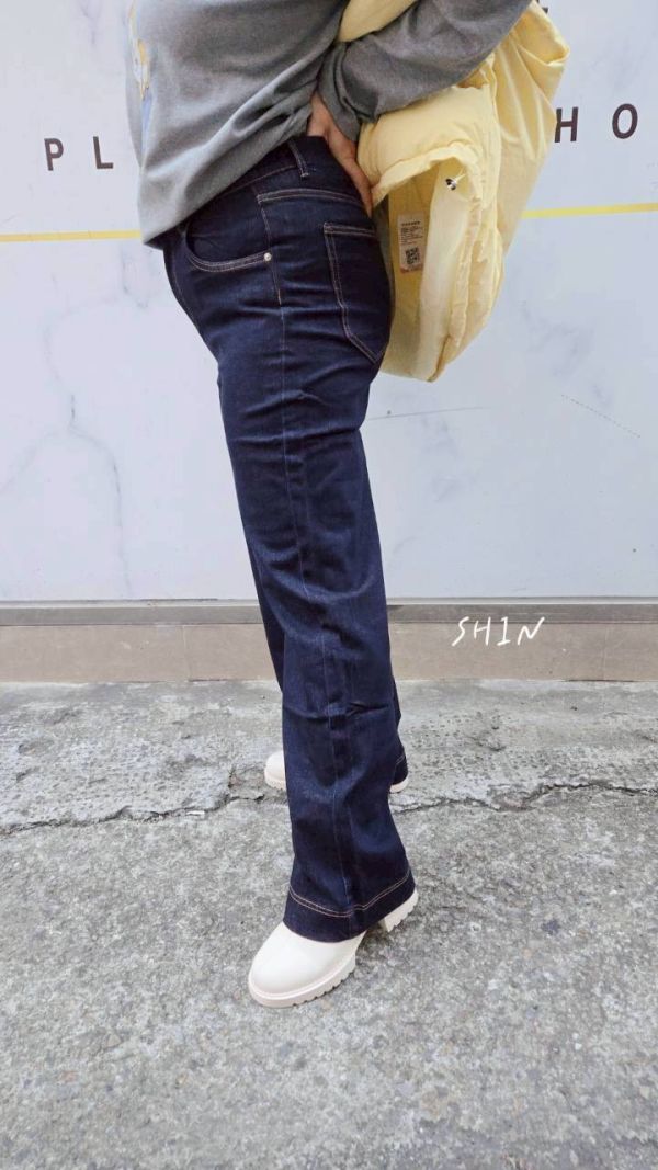 純色直筒顯腿長拖地褲 