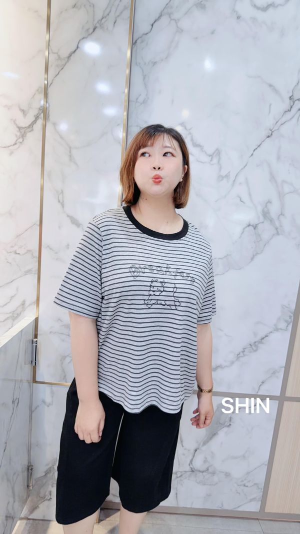 條紋狗狗T(灰條/黑白條) 