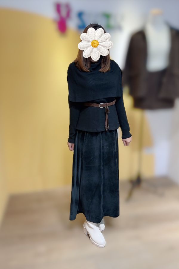 氣質上衣絨裙套組 