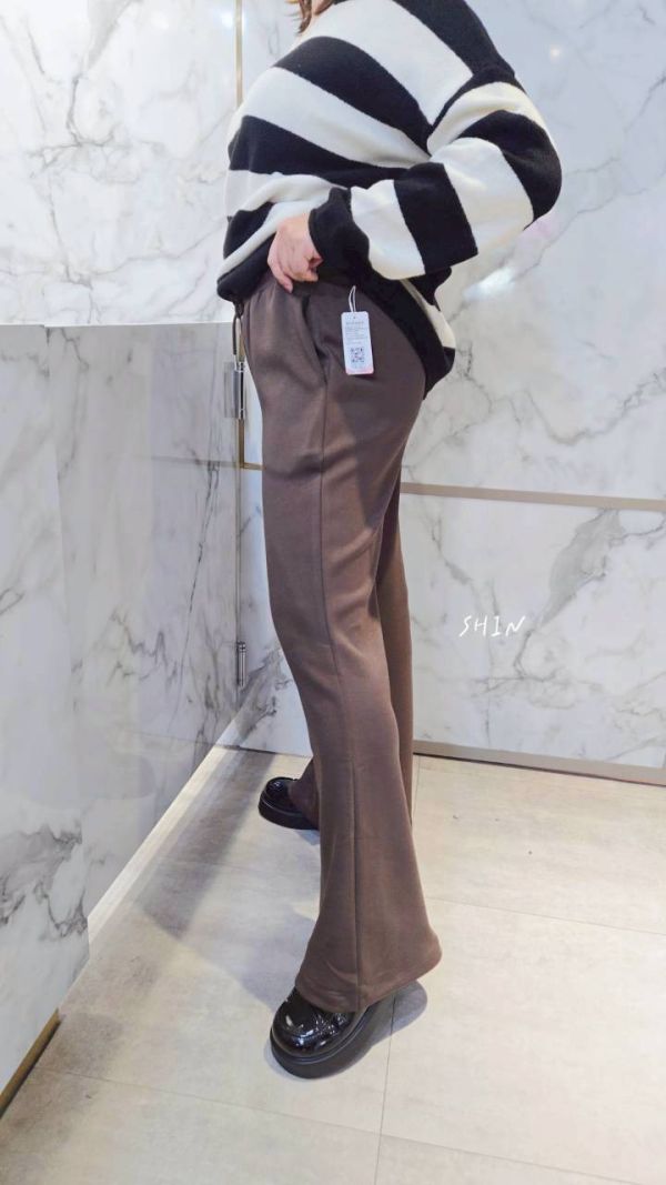 顯瘦太空棉抽繩長褲(咖/灰) 