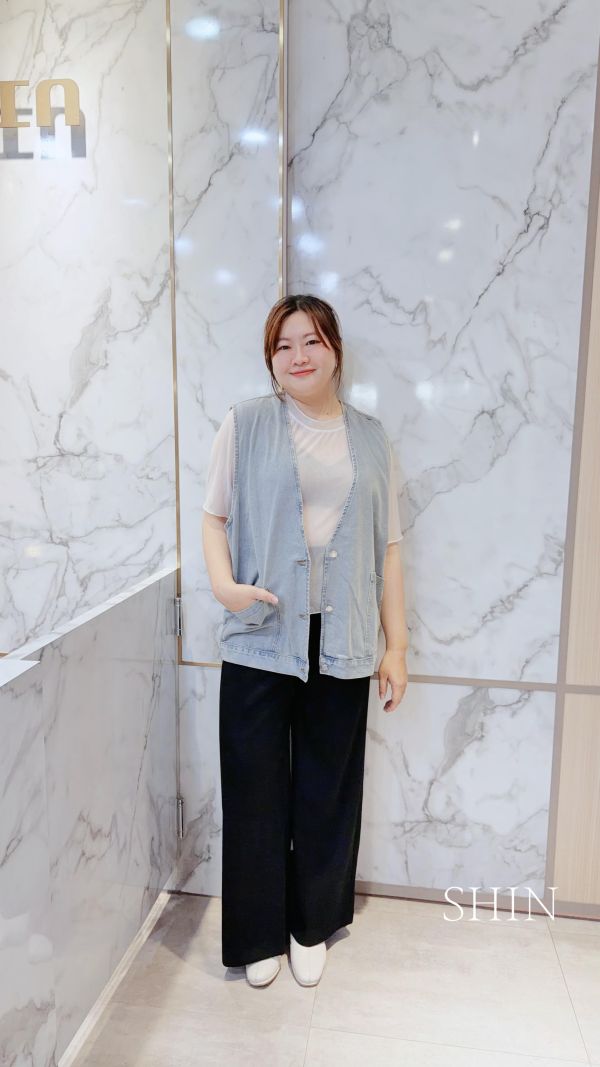 小帥帥口袋牛仔背心(藍/黑) 