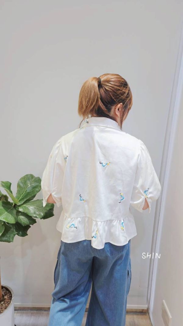 芭蕾女孩可愛圖綁帶外套 