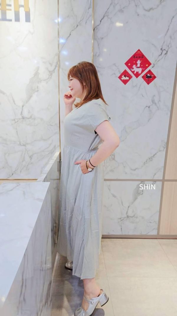 好好看棉麻後抽繩小開洞長洋(米杏/柔綠) 