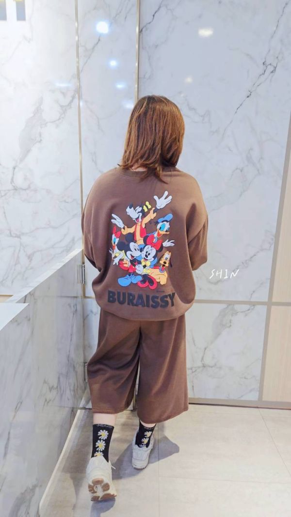 韓版米奇兩穿磨毛套裝 