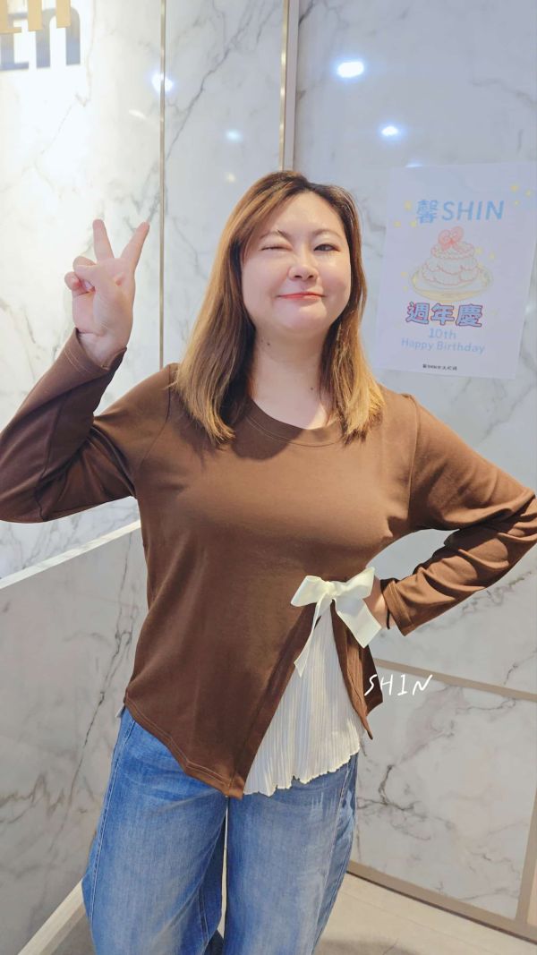 拼接小百褶上衣(黑/咖/灰) 