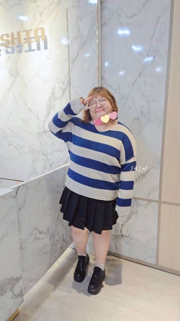 不修邊粗條紋毛衣(燕麥/黑白/白紅/橘/綠咖/藍) 