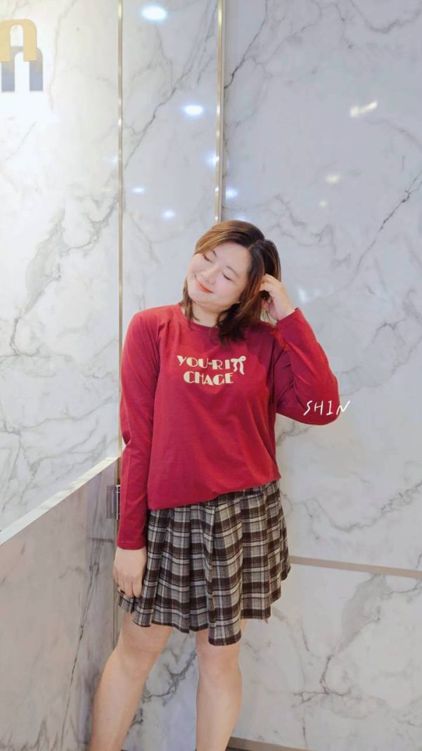 冰瓷棉英字必買T(紅/黑) 