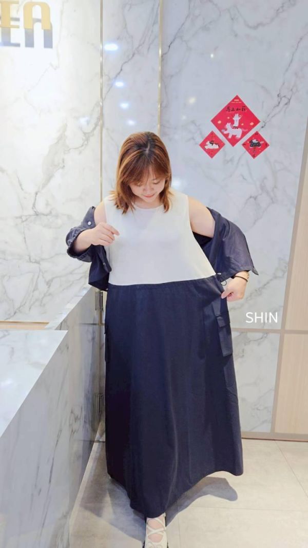 可正式但又不流於普通的工裝長洋套裝(水藍/深藍) 