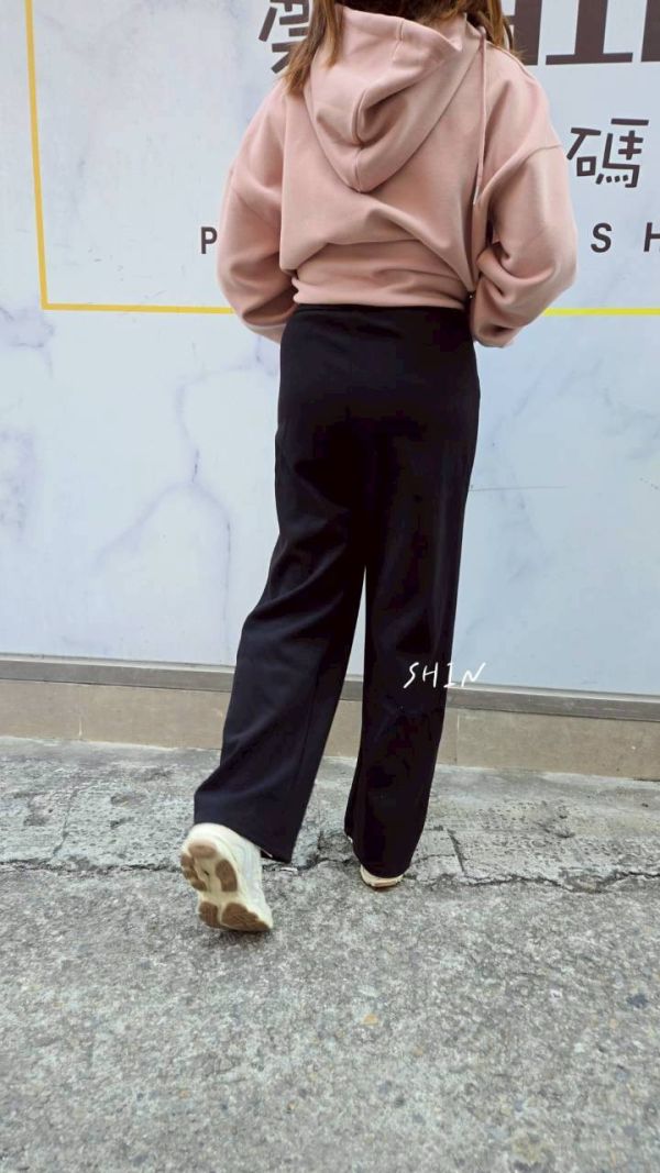 抽繩厚磅休閒寬褲(燕麥/米白/黑) 