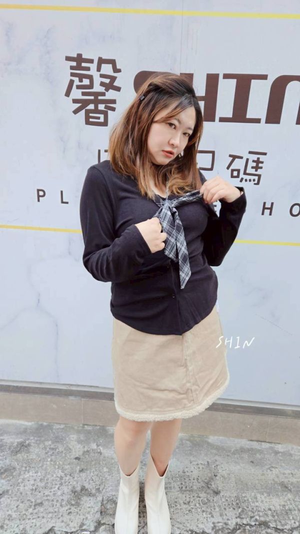 格子領緞帶上衣(黑/咖) 