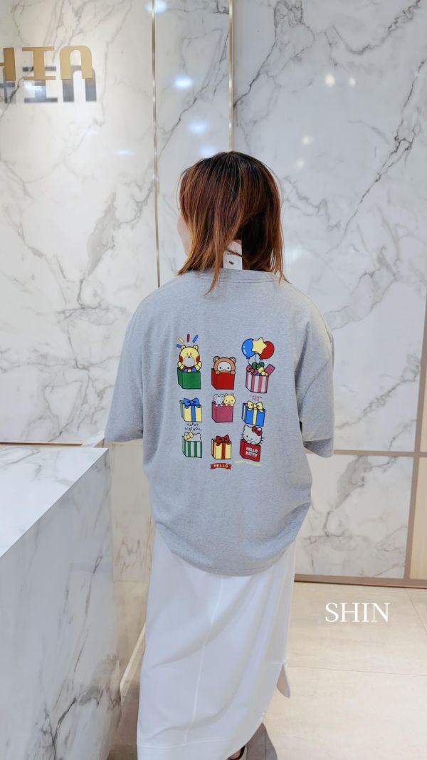 雙面蒂蒂還有刺繡T(杏/灰/粉) 