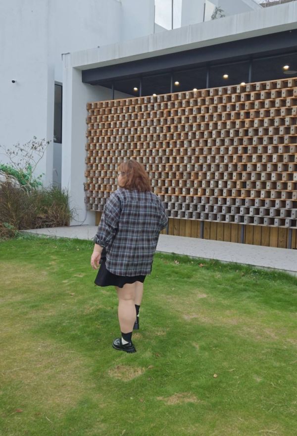 格子背心假兩件襯衫(黑/藍/咖) 