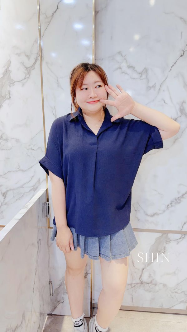 涼涼棉麻襯衫(深藍/Q黃/白) 