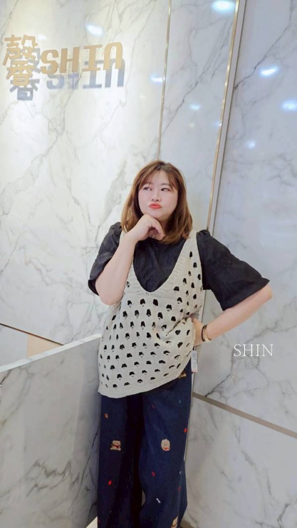 大洞洞針織背心(杏/灰/黑) 