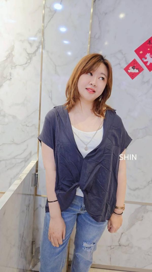 真兩件背心+項鍊襯衫(芥黃/粉/深藍) 