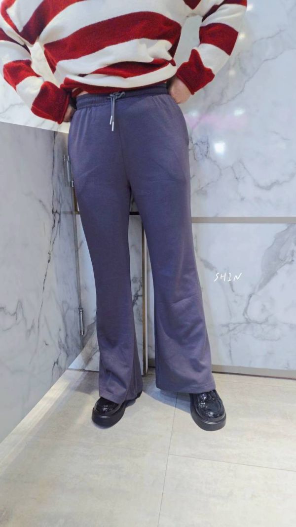 顯瘦太空棉抽繩長褲(咖/灰) 