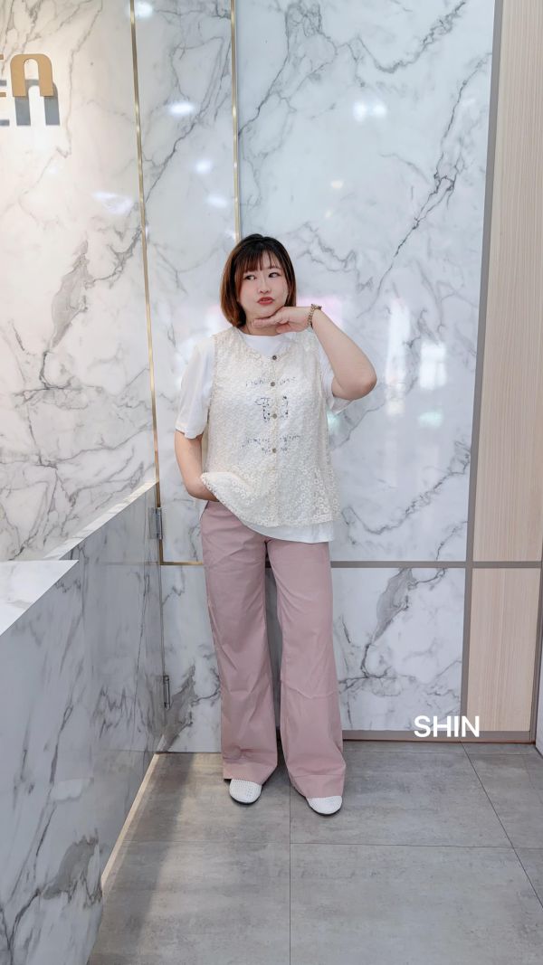 圈花蕾背心(杏/黑) 