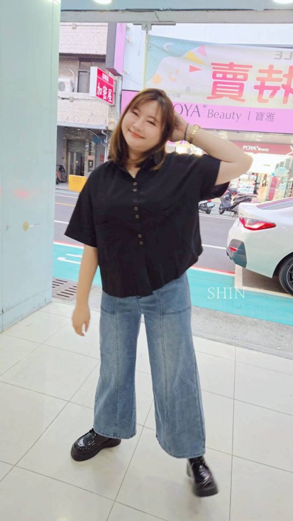 棉麻襯衫大口袋翻領(卡其/咖/黑) 