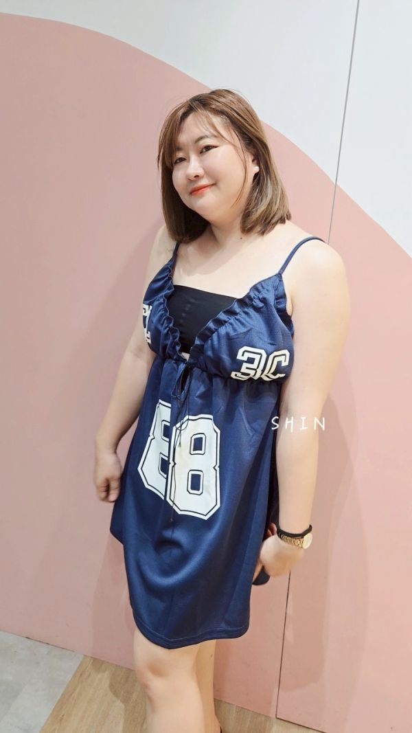 大碼性感辣妹風深V領連衣裙 