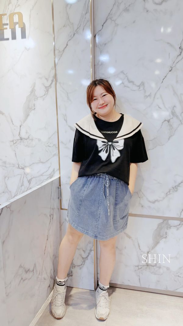 學院風蝴蝶結QQ上衣(白/黑/紅) 