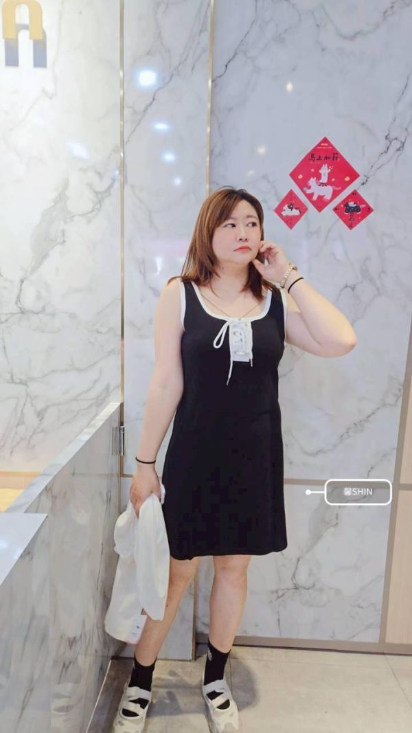 辣妹綁帶長版背心(奶茶/黑) 