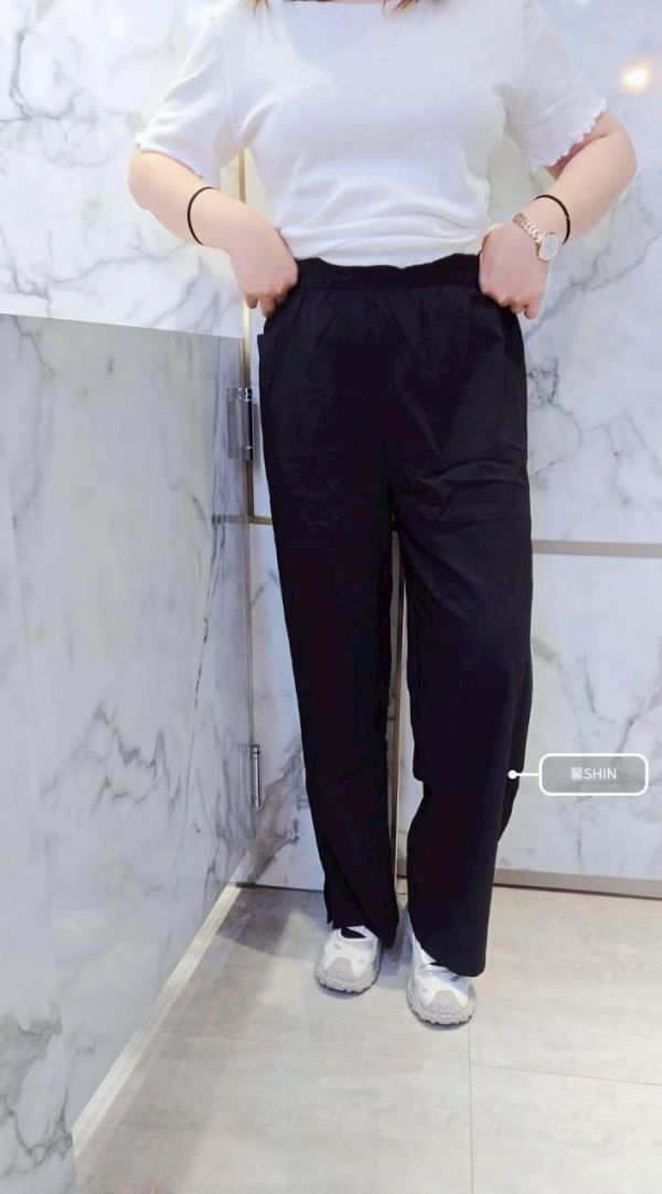 夏天會很愛的寬管涼感褲(黑/墨灰) 