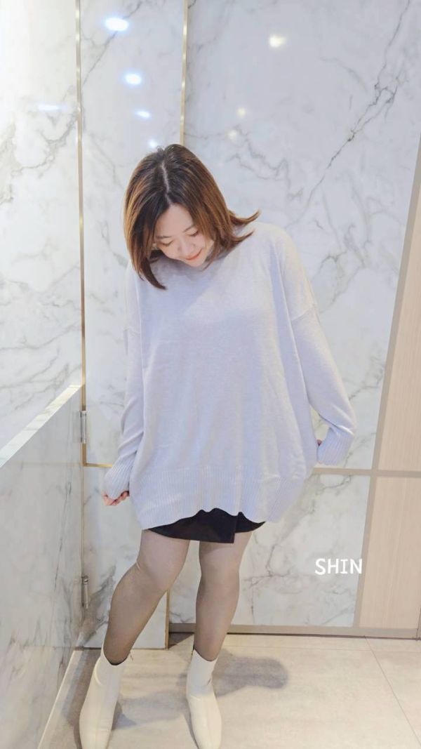 溫柔挺版高領直紋針織長版上衣(卡其/黑/杏黃/灰藍) 