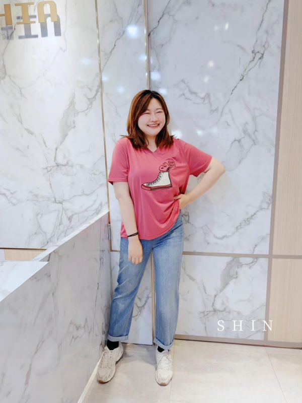 夏季愛款 球鞋史努努竹節棉T(灰/粉) 